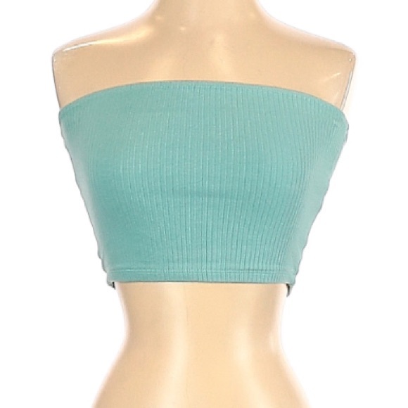 Hollister Tops - ($1) Hollister 🦅 Women’s Aqua Blue Ribbed Tube Top 🐬 XS